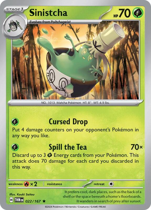 Sinistcha Pokemon card from SV06: Twilight Masquerade