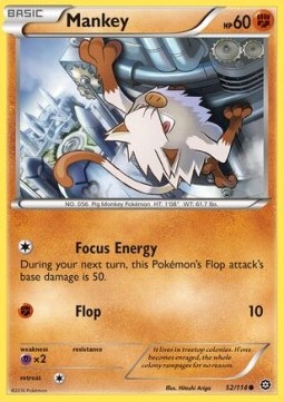 Mankey Pokemon card from Steam Siege
