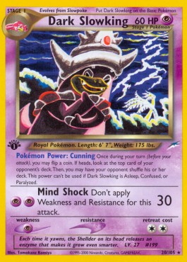 Dark Slowking Pokemon card from Neo Destiny