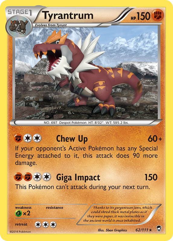 Tyrantrum Pokemon card from XY - Furious Fists