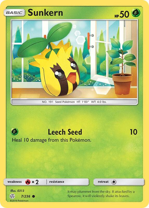 Sunkern Pokemon card from SM - Cosmic Eclipse