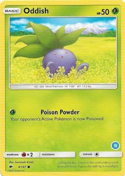 Oddish (11) Pokemon card from SM Trainer Kit: Alolan Sandslash & Alolan Ninetales
