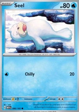 Seel Pokemon card from 151