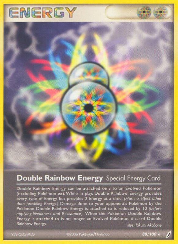 Double Rainbow Energy Pokemon card from Crystal Guardians