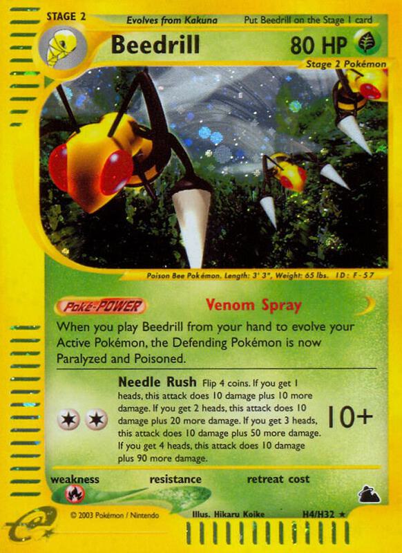 Beedrill (H4) Pokemon card from Skyridge