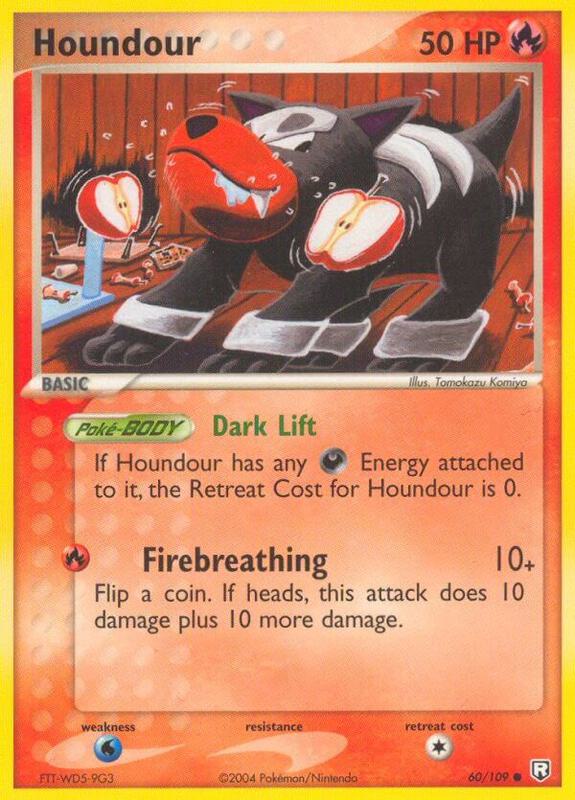 Houndour Pokemon card from Team Rocket Returns