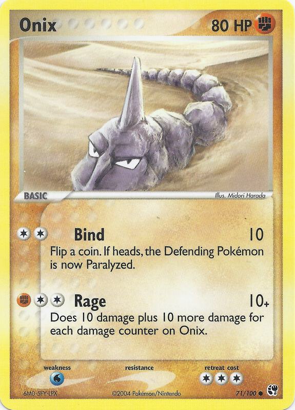 Onix Pokemon card from EX Battle Stadium