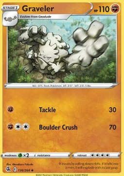 Graveler Pokemon card from Fusion Strike