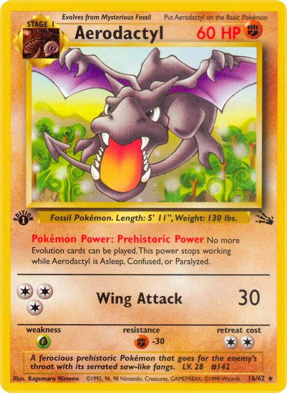 Aerodactyl (16) Pokemon card from Fossil