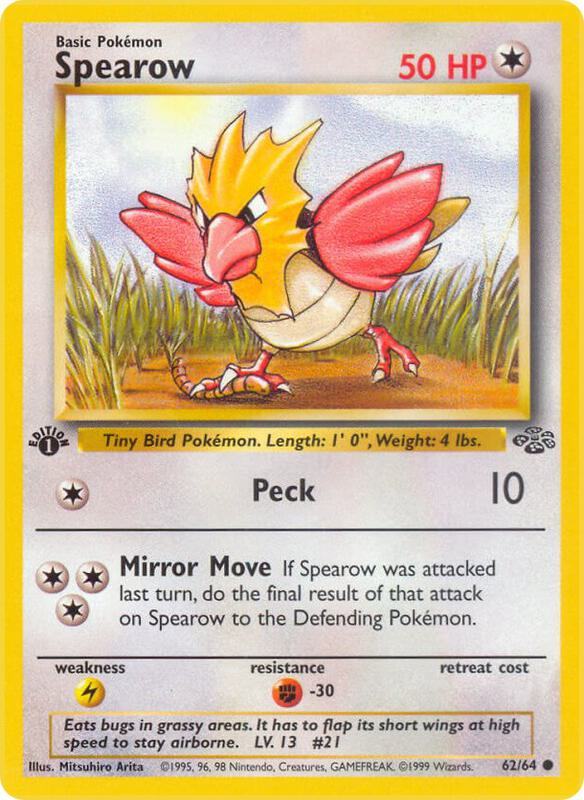 Spearow Pokemon card from Jungle