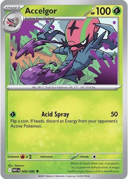 Accelgor Pokemon card from SV: White Flare