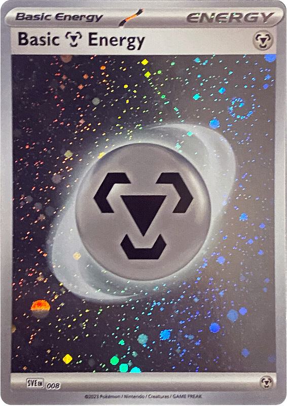 Basic Metal Energy (Cosmos Holo) Pokemon card from SVE: Scarlet & Violet Energies