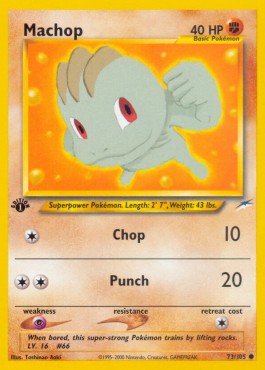 Machop Pokemon card from Neo Destiny