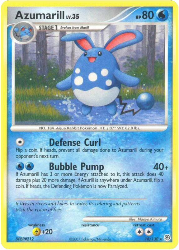 Azumarill Pokemon card from Diamond and Pearl