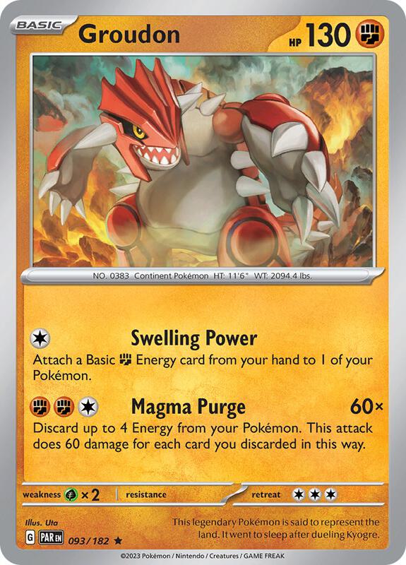 Groudon Pokemon card from SV04: Paradox Rift