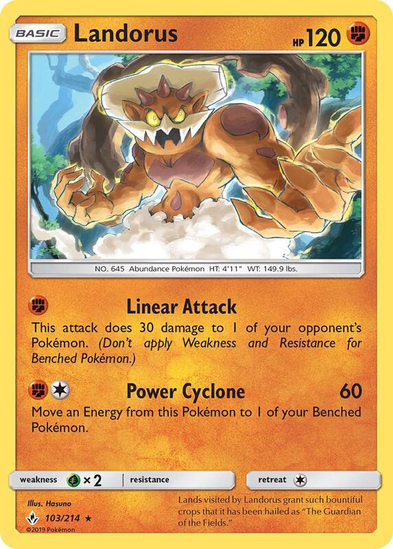 Landorus Pokemon card from SM - Unbroken Bonds
