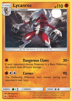 Lycanroc Pokemon card from Burning Shadows