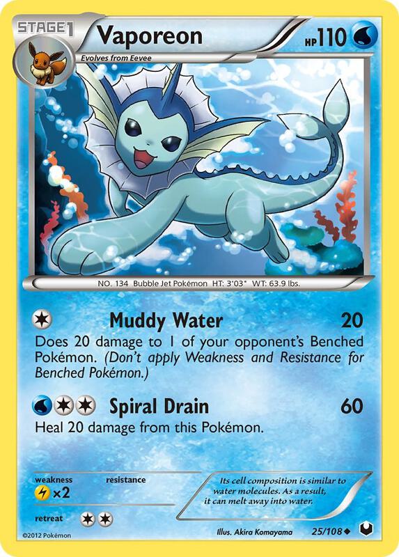 Vaporeon Pokemon card from Dark Explorers