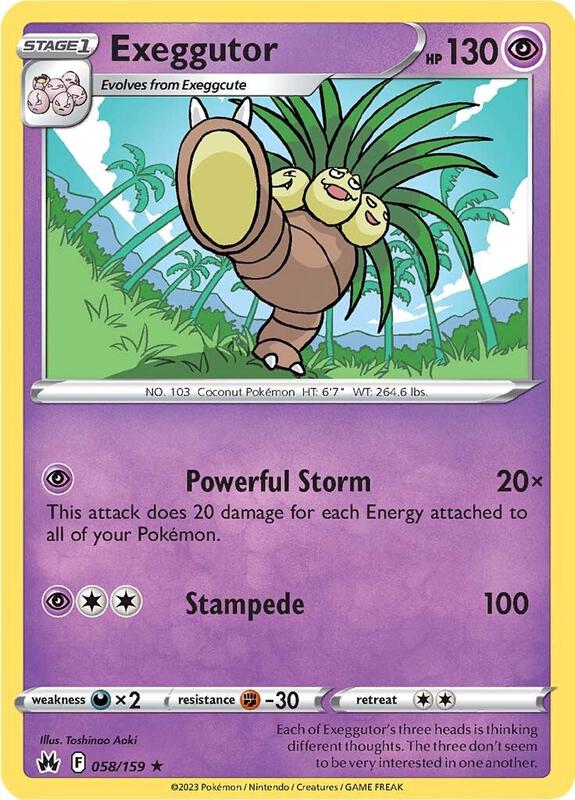 Exeggutor Pokemon card from Crown Zenith