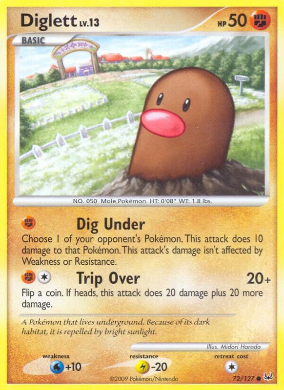 Diglett Pokemon card from Platinum