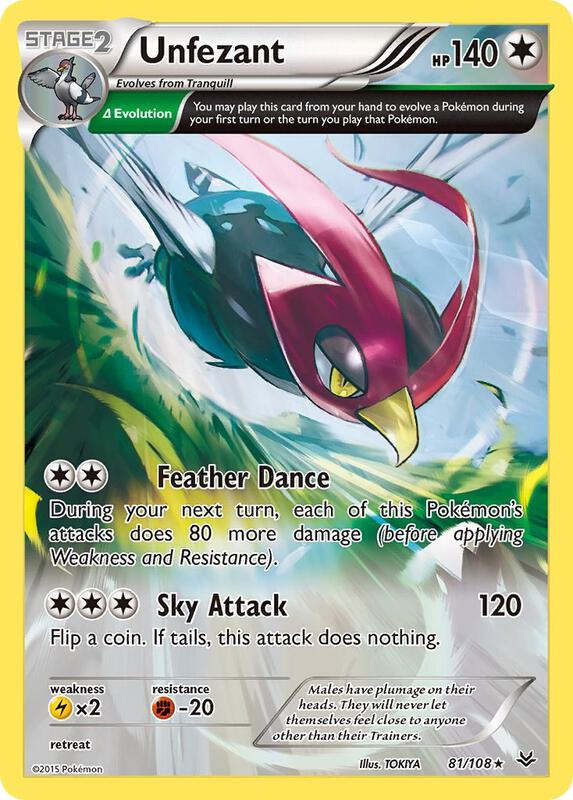 Unfezant (81 Delta) Pokemon card from XY - Roaring Skies