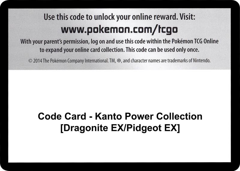 Code Card - Kanto Power Collection [Dragonite EX/Pidgeot EX] Pokemon card from XY - Evolutions