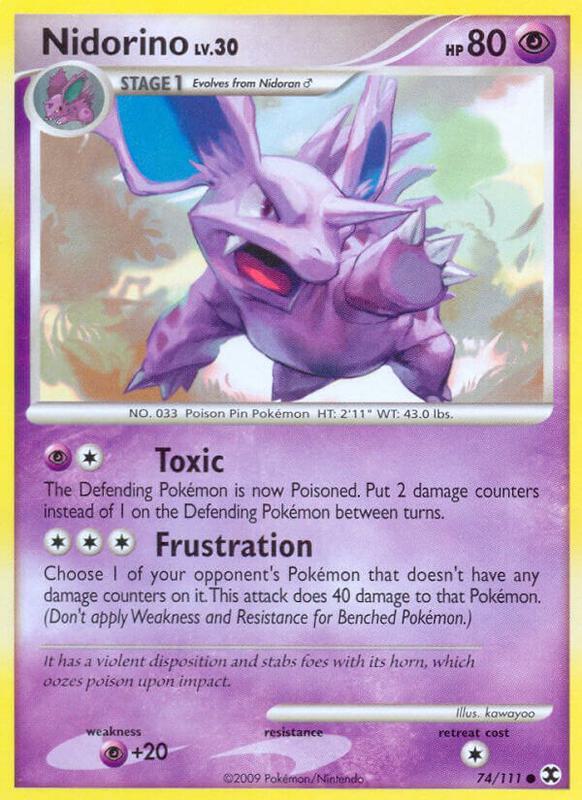 Nidorino Pokemon card from Rising Rivals