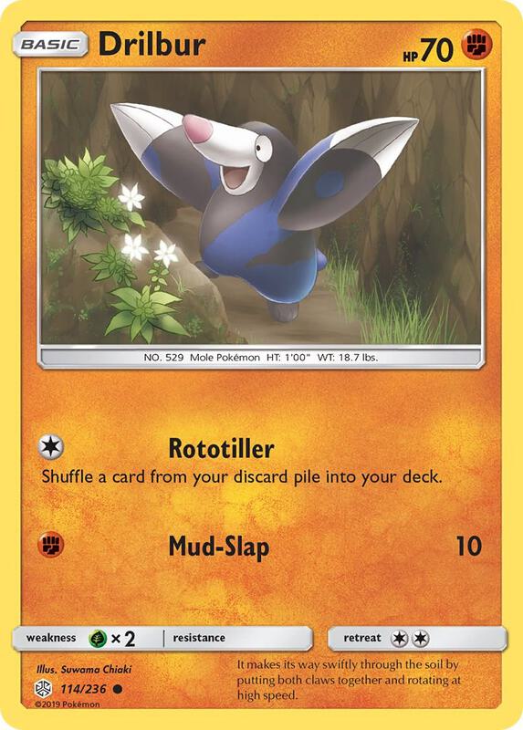 Drilbur Pokemon card from SM - Cosmic Eclipse