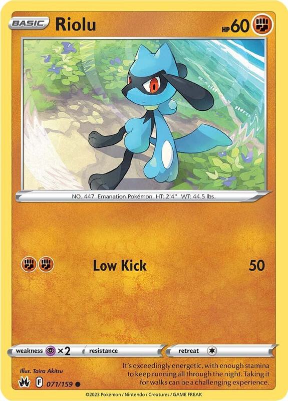 Riolu Pokemon card from Crown Zenith