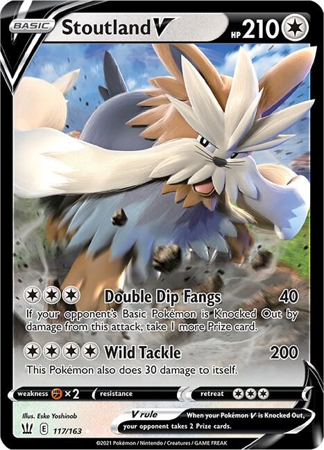 Stoutland V Pokemon card from SWSH05: Battle Styles