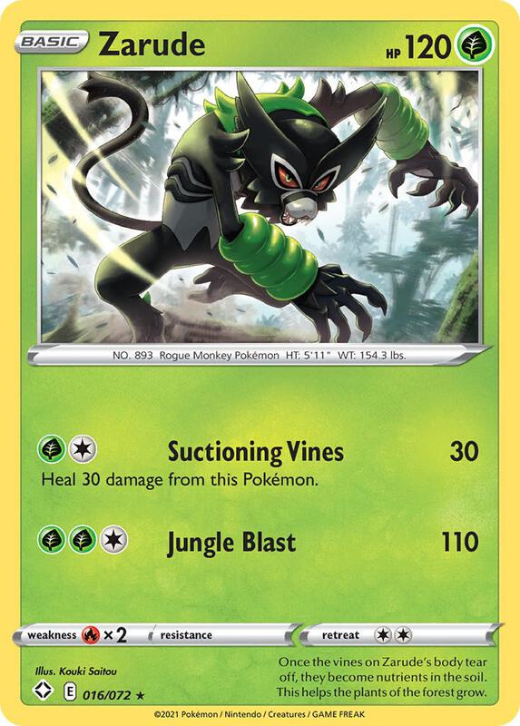 Zarude Pokemon card from Shining Fates: Shiny Vault