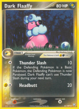 Dark Flaaffy Pokemon card from EX Team Rocket Returns