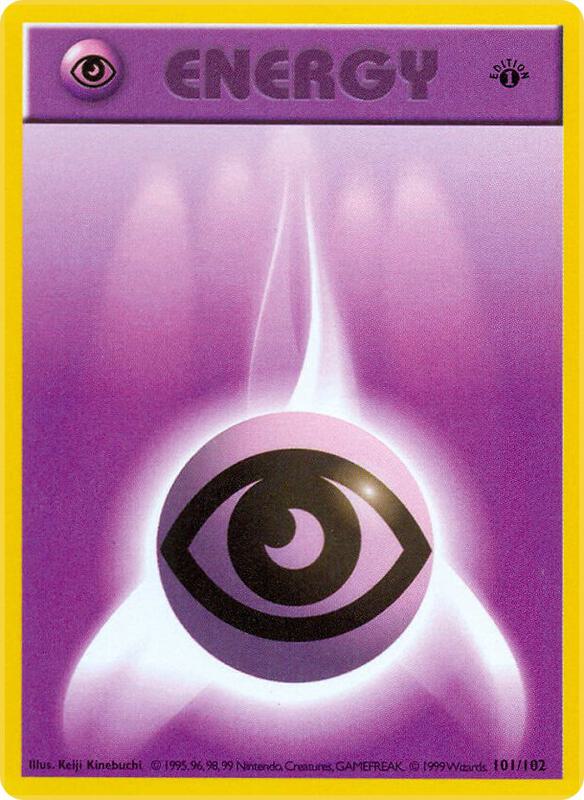 Psychic Energy Pokemon card from Base Set (Shadowless)