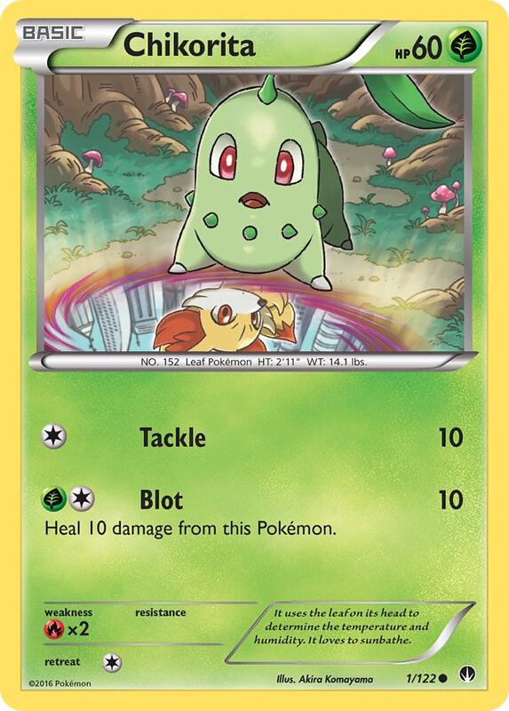Chikorita Pokemon card from XY - BREAKpoint