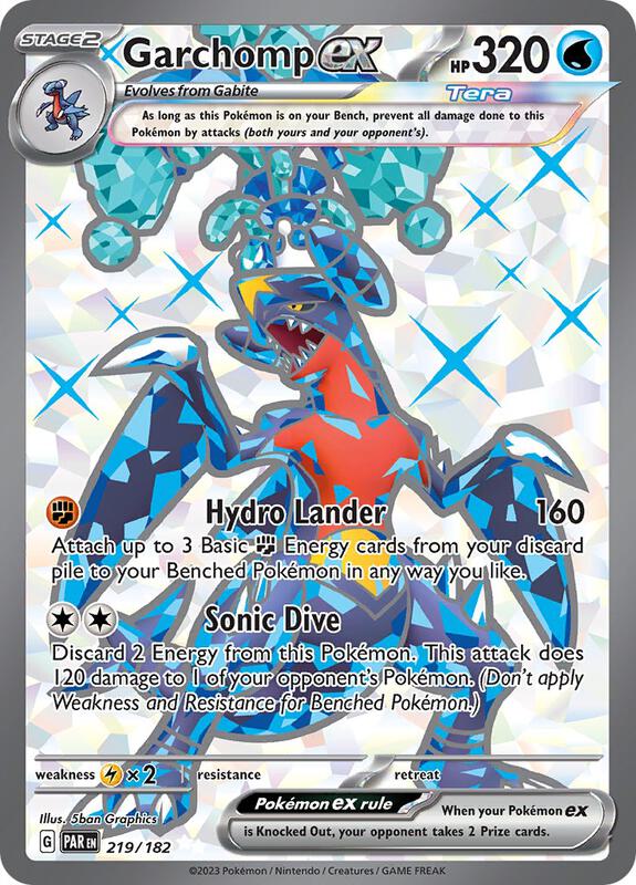 Garchomp ex Pokemon card from SV04: Paradox Rift