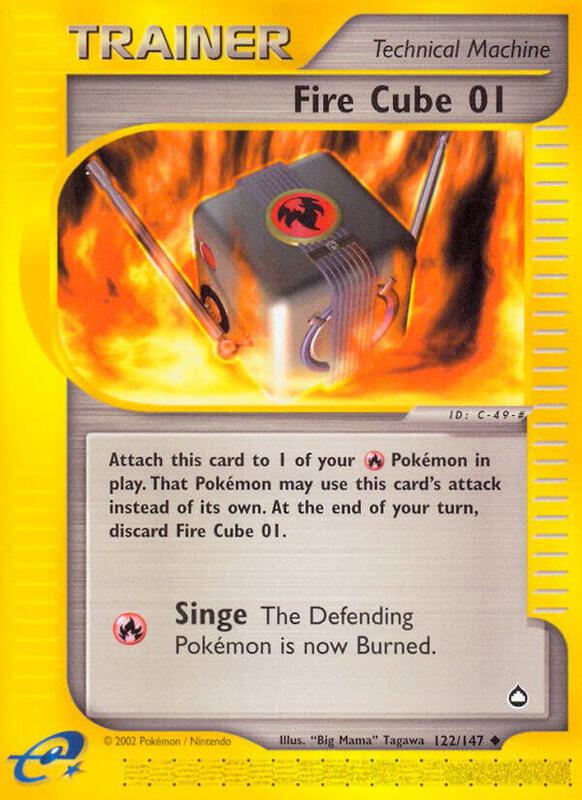 Fire Cube 01 Pokemon card from Aquapolis