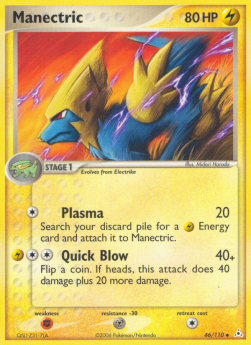 Manectric Pokemon card from EX Holon Phantoms