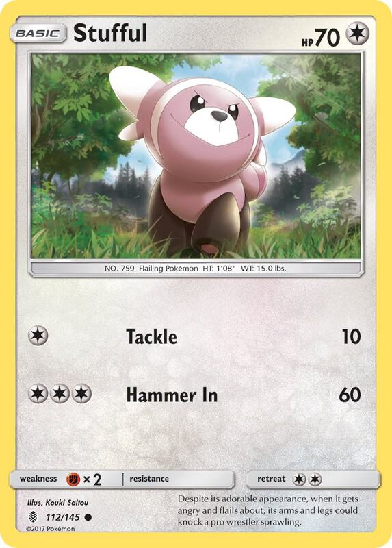 Stufful Pokemon card from SM - Guardians Rising