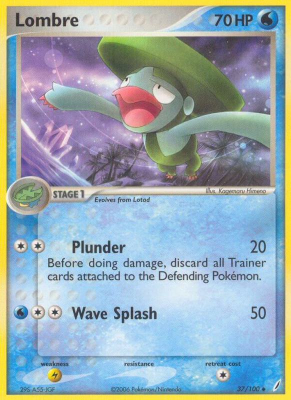 Lombre Pokemon card from Crystal Guardians