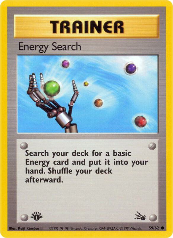 Energy Search Pokemon card from Fossil