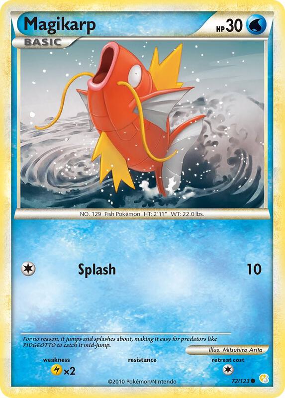 Magikarp Pokemon card from HeartGold SoulSilver
