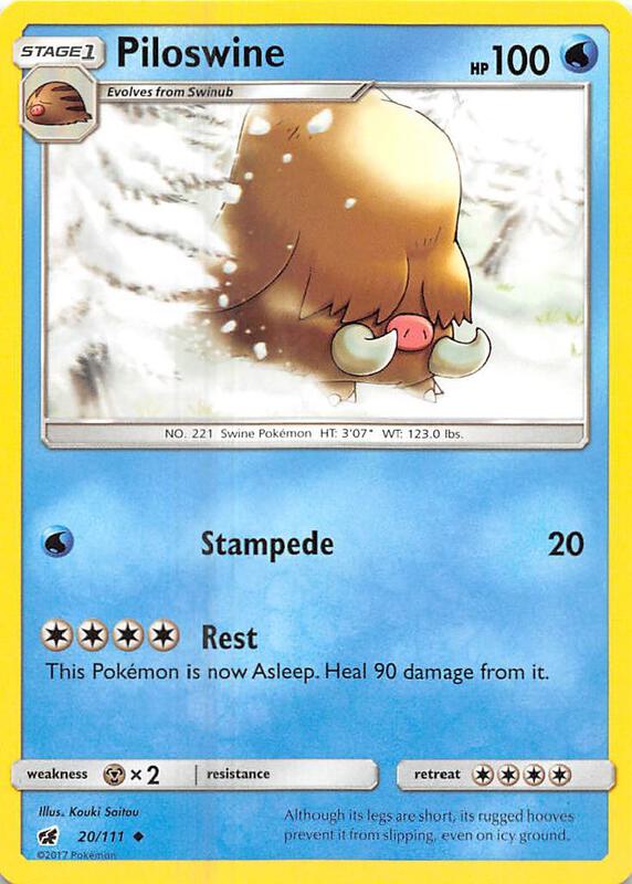 Piloswine Pokemon card from SM - Crimson Invasion