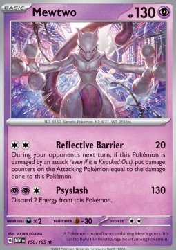 Mewtwo Pokemon card from 151