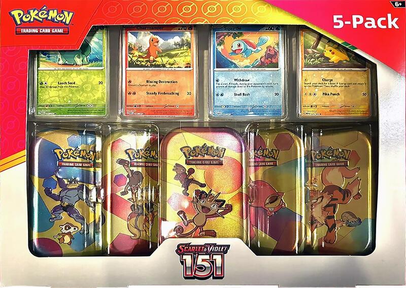 Costco Pokemon Scarlet & Violet 151 Mini Tin 5-pack (Meowth) Pokemon card from Miscellaneous Cards & Products