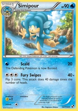 Simipour Pokemon card from Black White