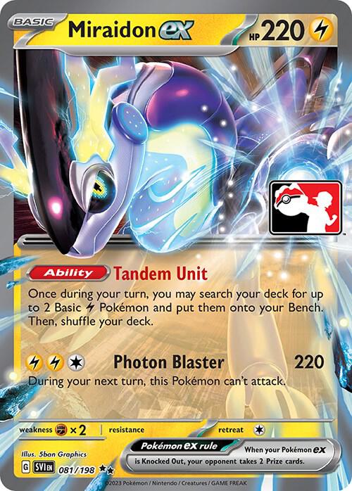 Miraidon ex Pokemon card from Prize Pack Series Cards