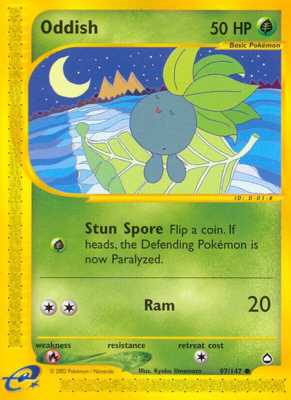 Oddish Pokemon card from Aquapolis
