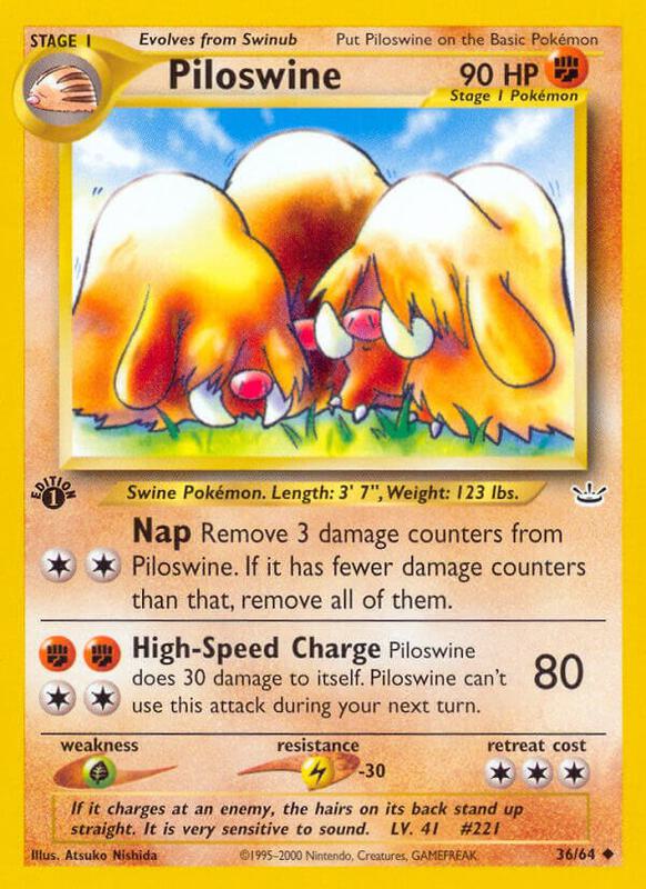Piloswine Pokemon card from Neo Revelation