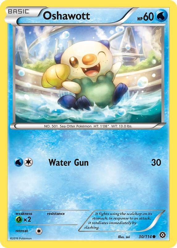 Oshawott Pokemon card from XY - Steam Siege