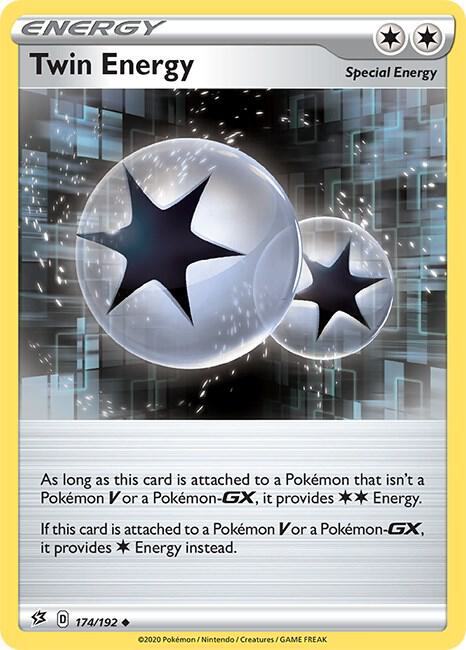 Twin Energy Pokemon card from SWSH02: Rebel Clash